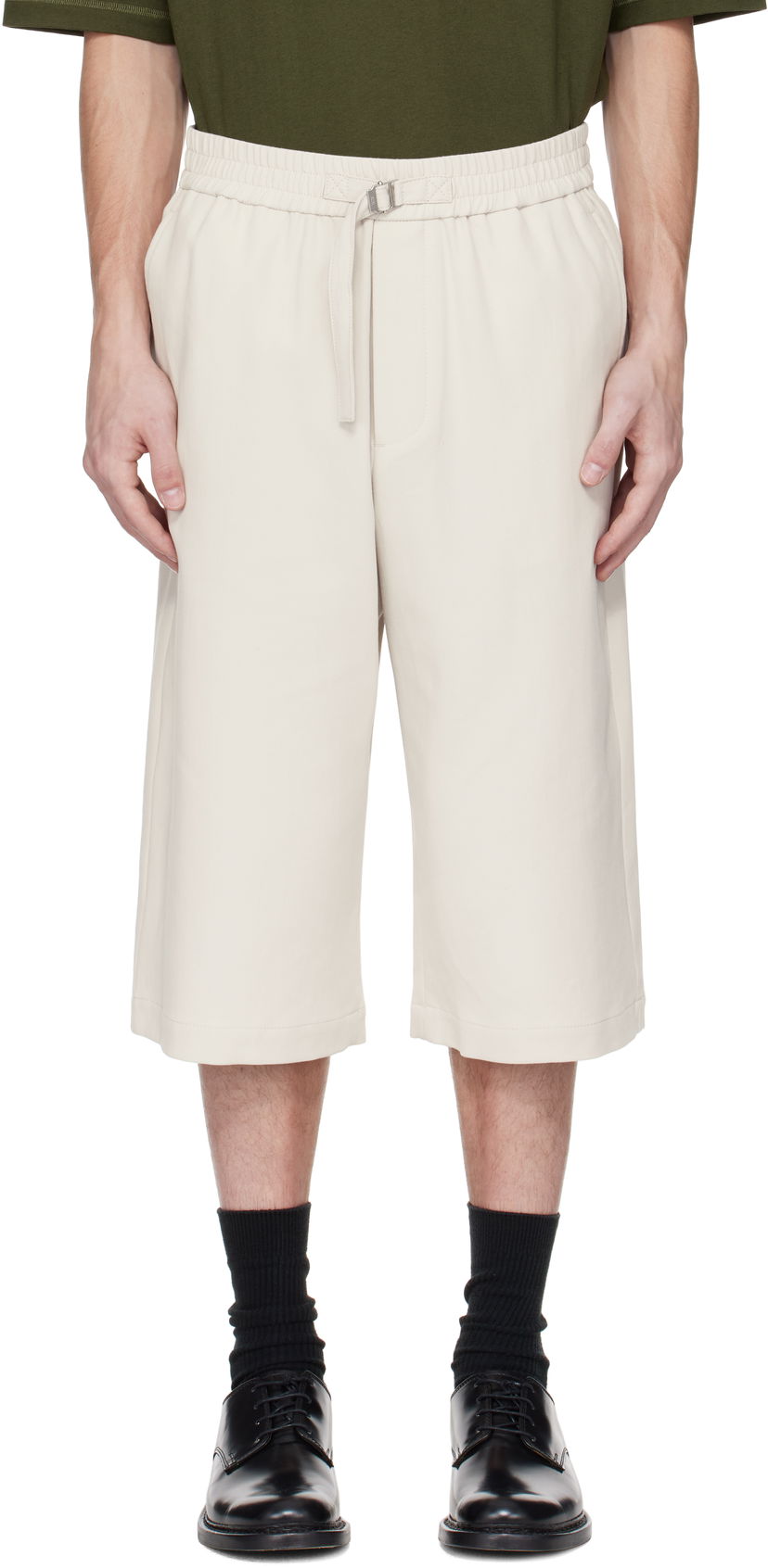 Шорти AMI AMI Paris Elasticated Shorts бежевий | HSO310.CO0106