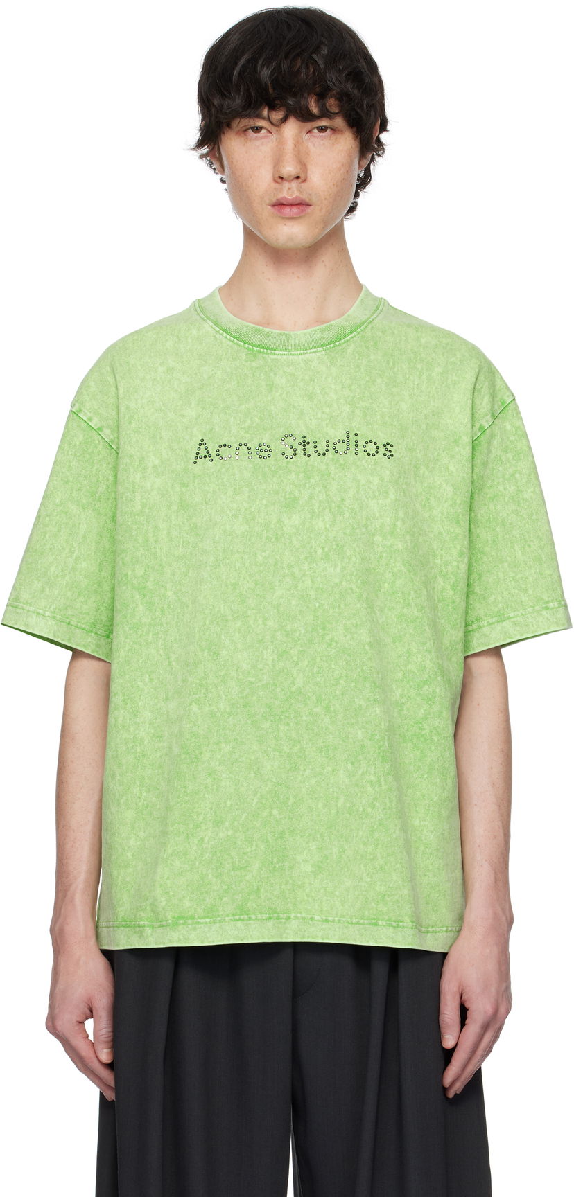 Футболка Acne Studios Acne Studios Relaxed Fit Logo T-Shirt Зелений | CL0321-