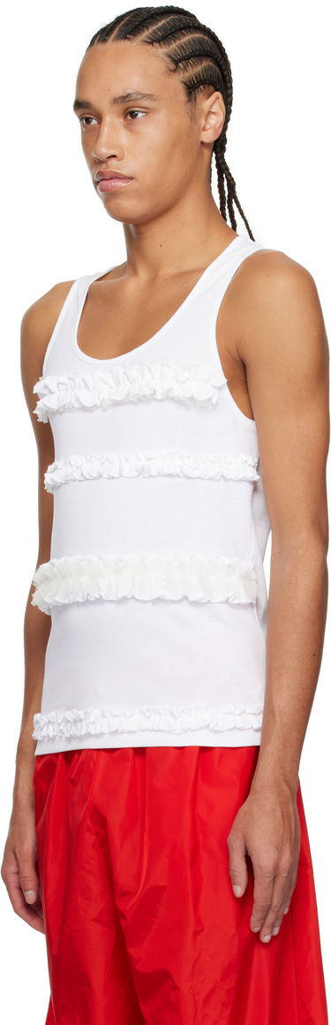Безрукавка Simone Rocha Simone Rocha Ruffle Frill Tank Top білий | 5324F 0553, 3