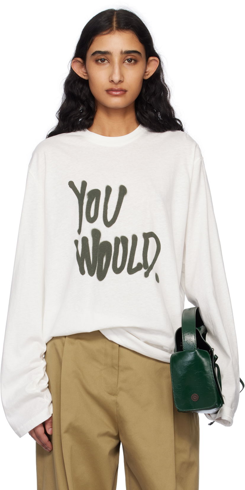 Футболка Acne Studios Acne Studios Long Sleeve 'You Would' T-Shirt білий | CL0341-