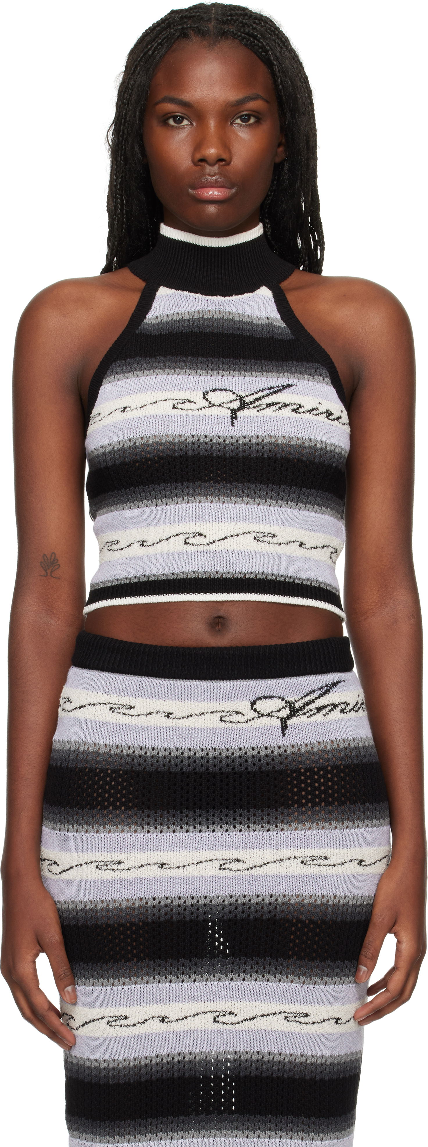 Безрукавка AMIRI Wave Baja Stripe Tank Top чорний | AWKNTT1005, 0
