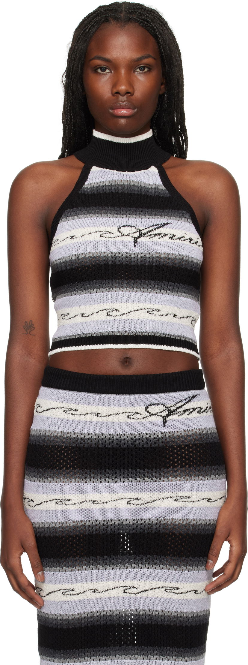 Безрукавка AMIRI Wave Baja Stripe Tank Top чорний | AWKNTT1005