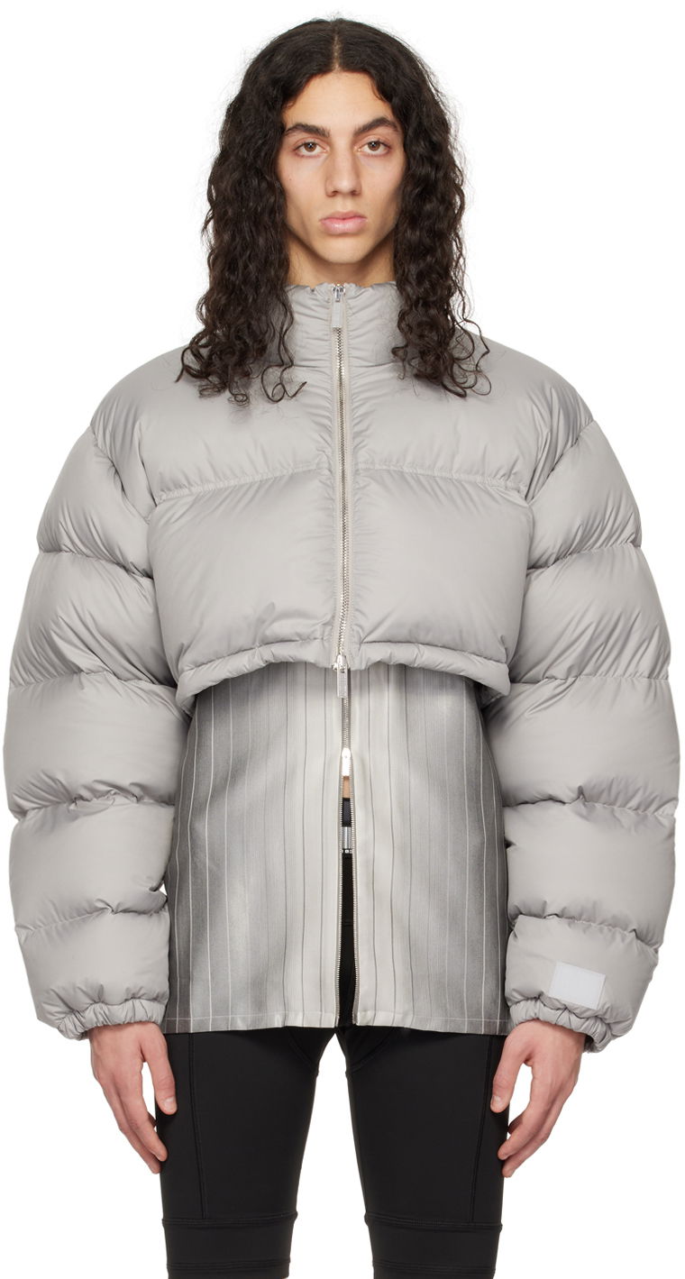 Пуховик VETEMENTS VTMNTS Cropped Puffer Jacket Сірий | VL14JA240X