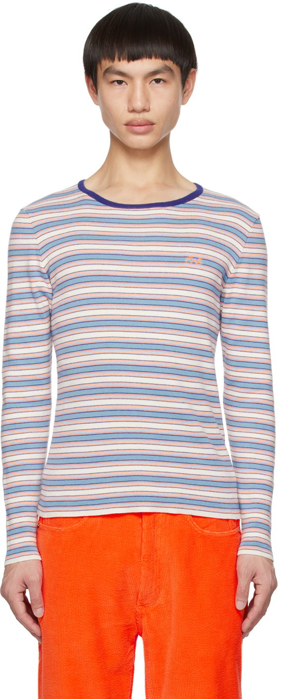 Футболка ERL ERL Striped Embroidered Long Sleeve T-Shirt Різнокольоровий | ERL06N006