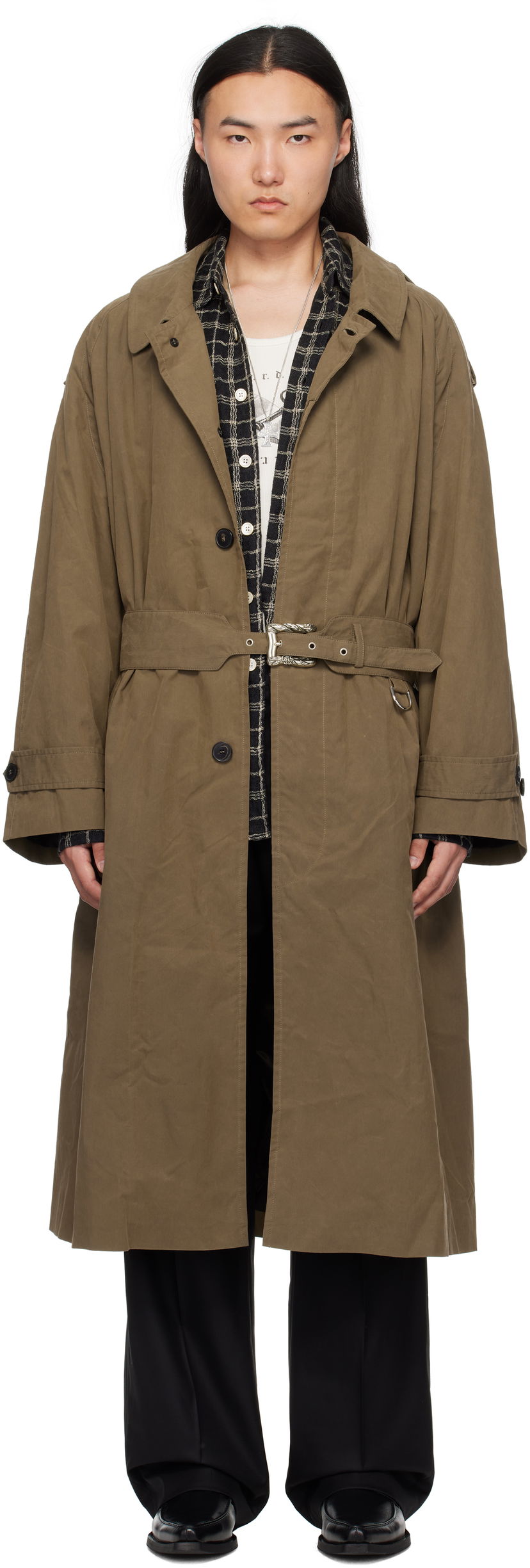 Тренчкот Enfants Riches Déprimés Enfants Riches Déprimés Museum Sunday Trench Coat Зелений | 030-537