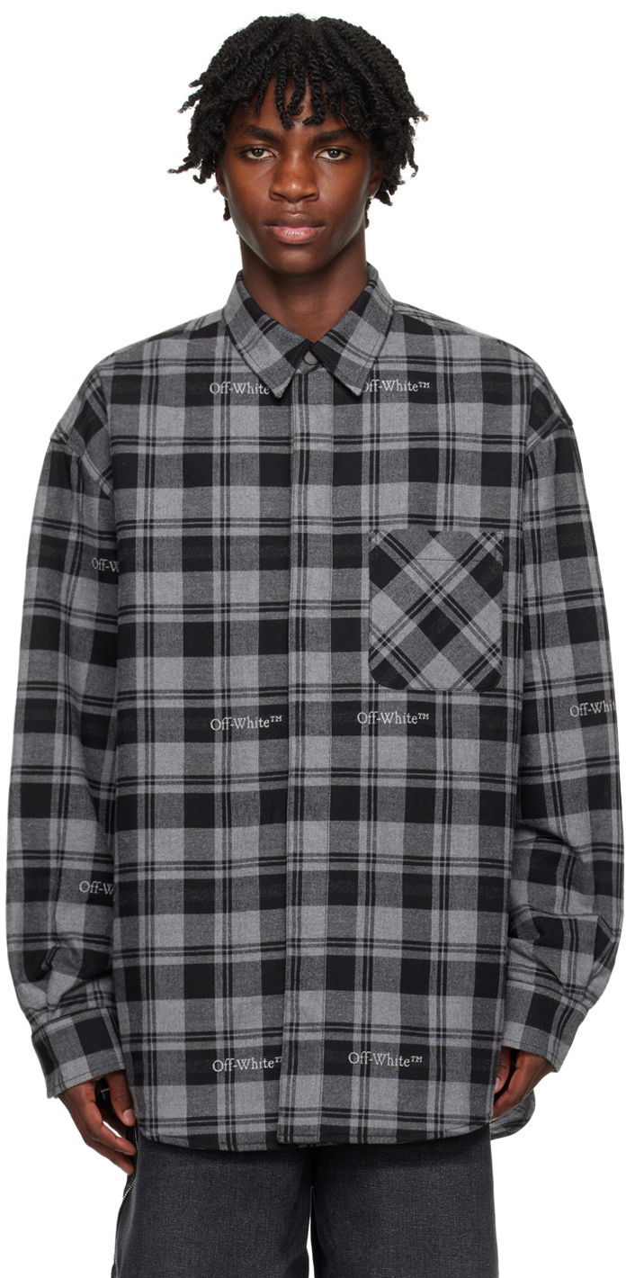 Куртка Off-White Check Jacket Сірий | OMES003F23FAB0010800
