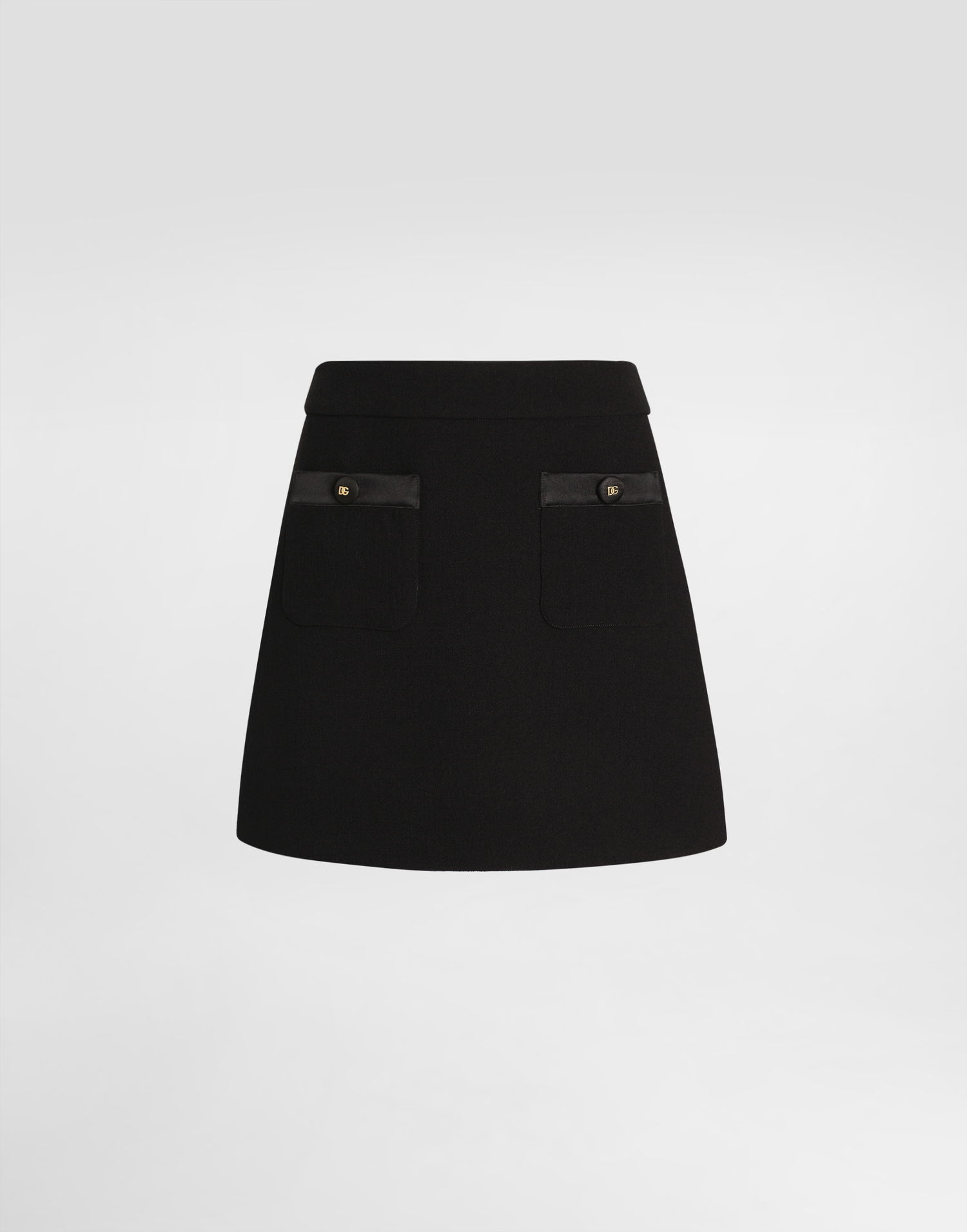 Спідниця Dolce & Gabbana Dolce & Gabbana A-Line Wool Crepe Miniskirt чорний | F4CYTTFU2TZN0000, 0