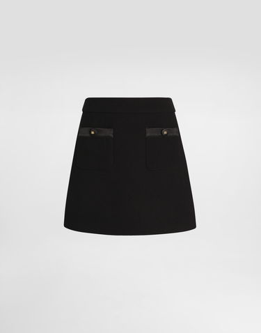 Спідниця Dolce & Gabbana Dolce & Gabbana A-Line Wool Crepe Miniskirt чорний | F4CYTTFU2TZN0000, 0