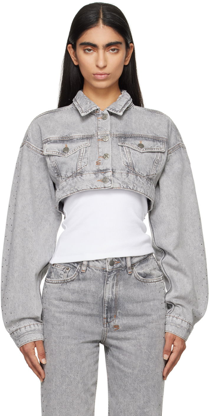 Куртка Ksubi Supercrop Trucker Denim Jacket Сірий | WFA24JK003