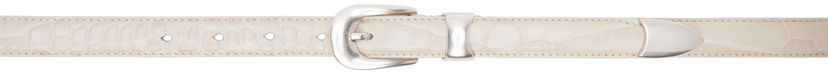 Ремені OUR LEGACY Croc Embossed Leather Belt білий | A42482V
