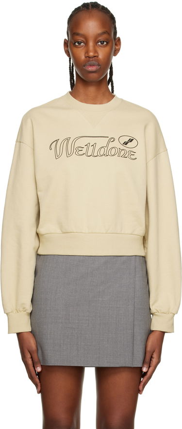 Світшоти We11done Cursive Crop Sweatshirt бежевий | WD-TS3-22-860-W-BG, 0