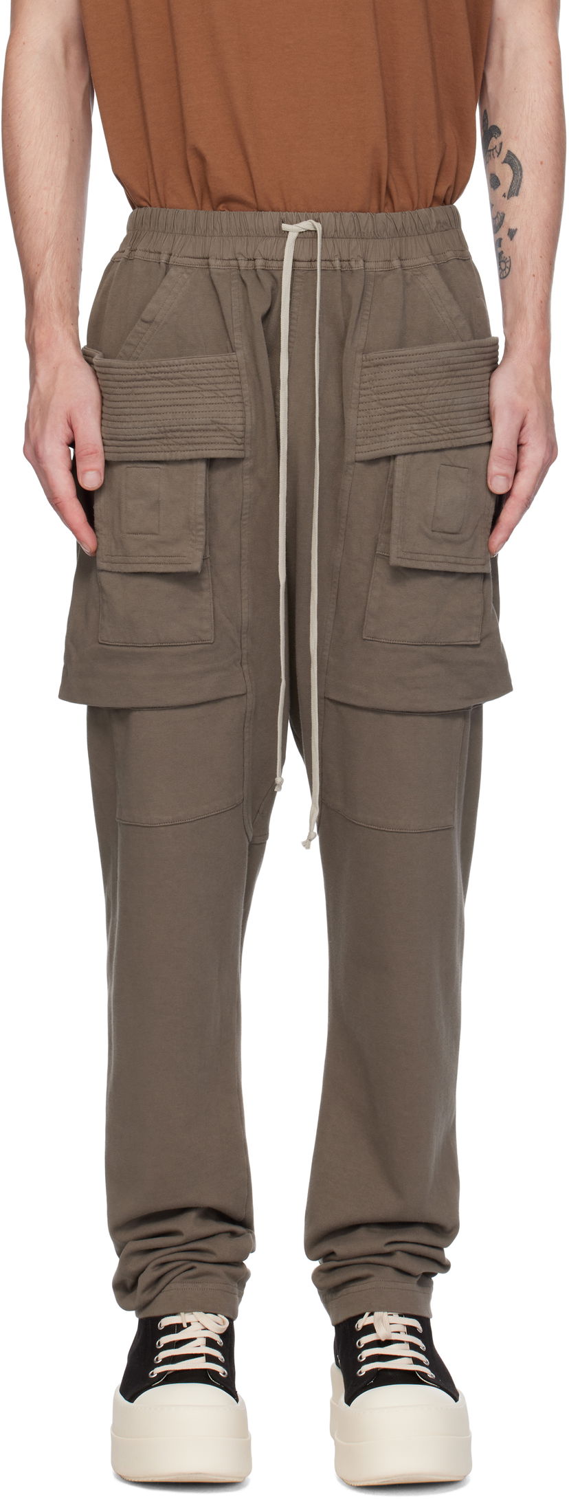 Штани карго Rick Owens Rick Owens DRKSHDW Porterville Creatch Drawstring Cargo Pants Зелений | DU02D2376 RIG