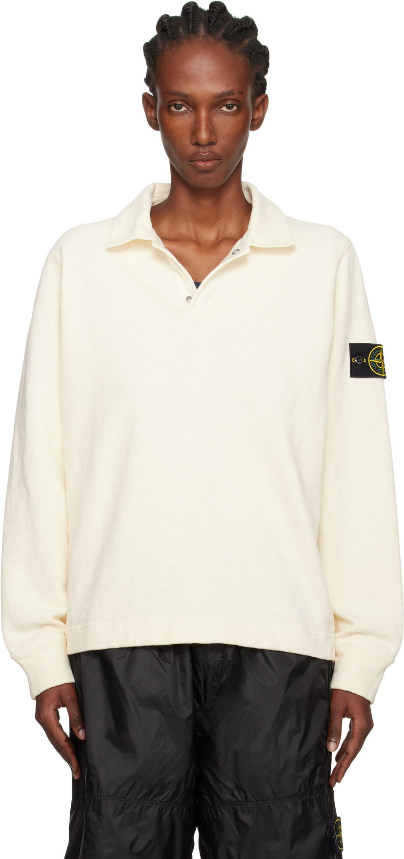Сорочка поло Stone Island Stone Island Brushed Cotton Jersey Polo білий | K2S15 6100054 S0238