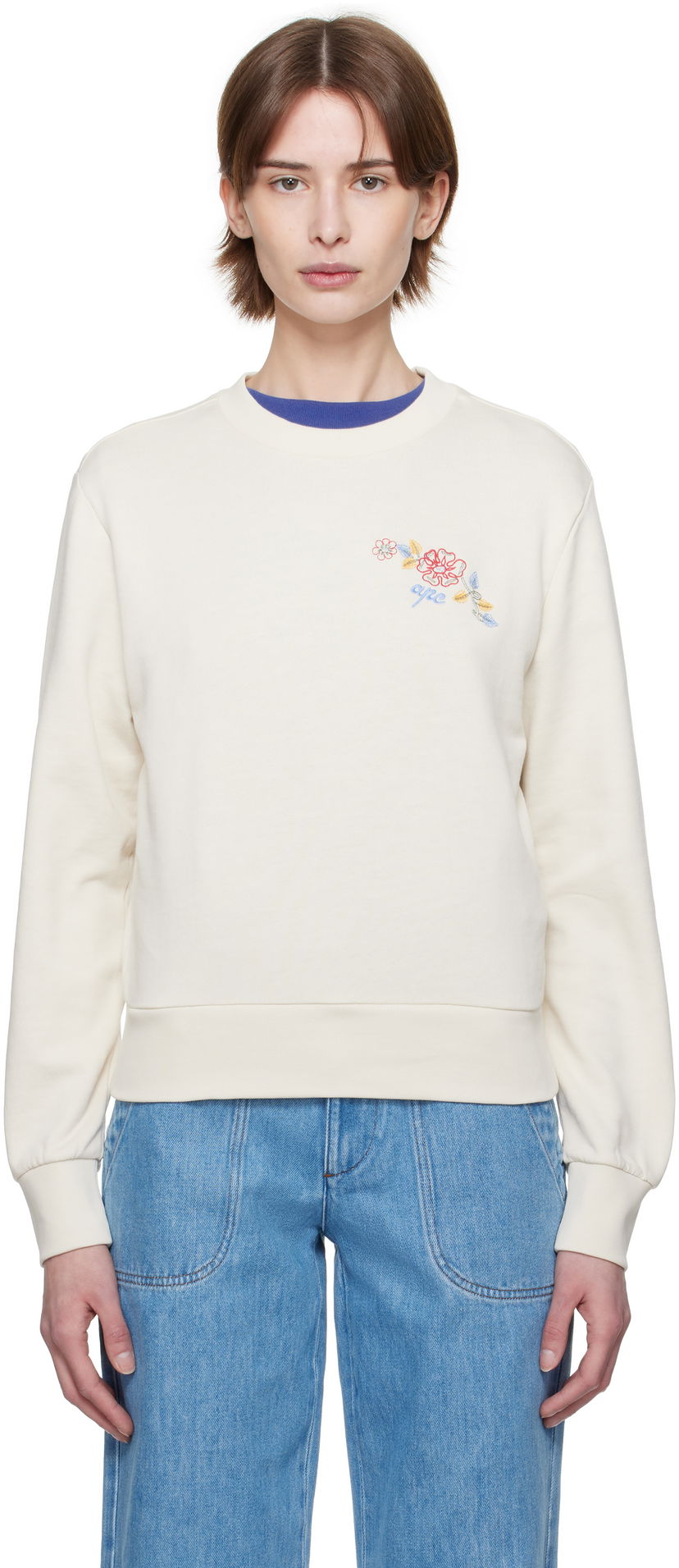 Cветр A.P.C. A.P.C. Evelyn Embroidered Sweatshirt білий | COHHA-F27981