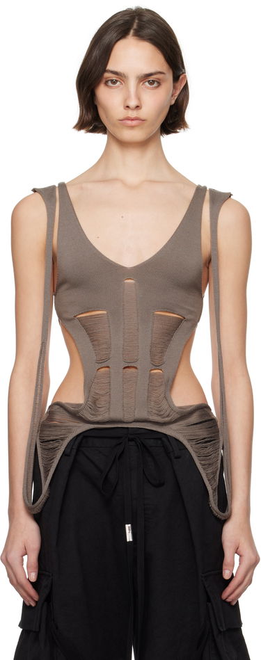 Безрукавка Rick Owens Rick Owens Hollywood Tanja Long Tank Top Сірий | RO01E7644 KGRIDM, 0