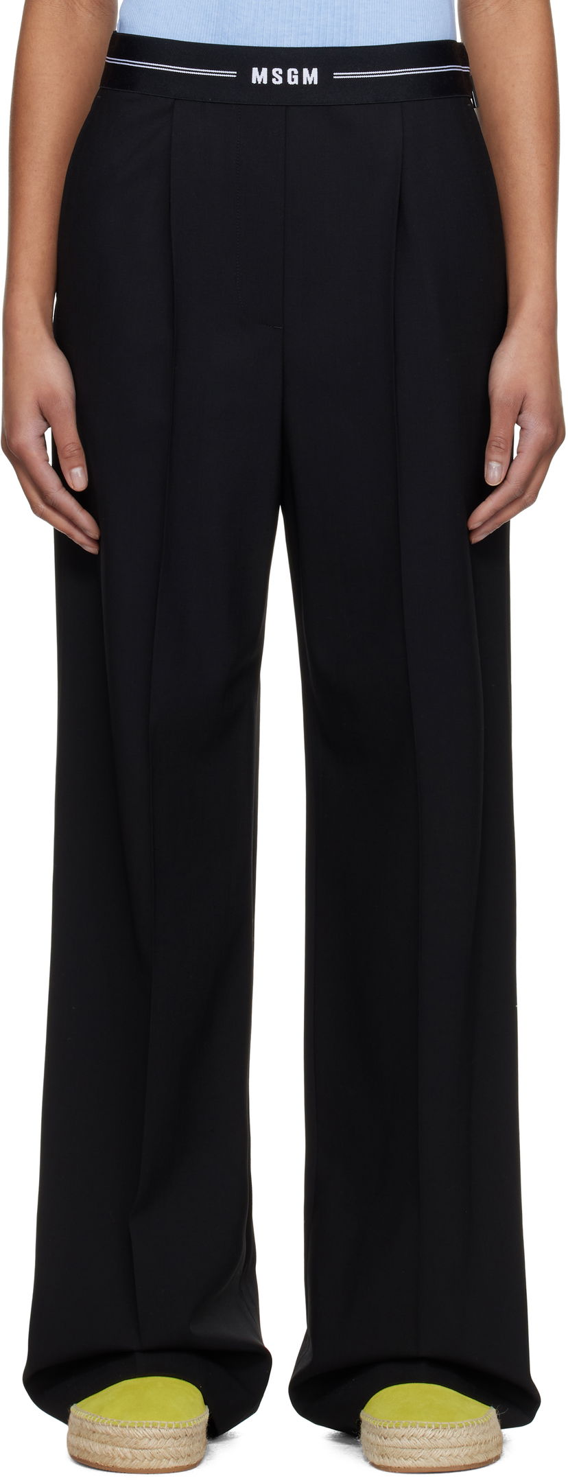 Штани MSGM MSGM Pleated Trousers чорний | 3841MDP14 257127