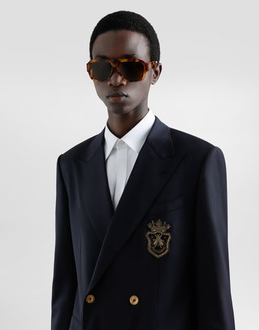 Куртка Dolce & Gabbana Double-breasted Wool Jacket With Patch Синій | G2TJ8ZFUBFAB4902, 3
