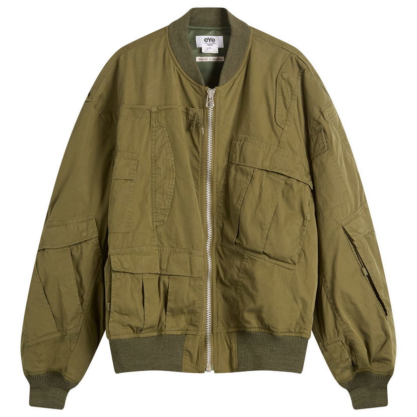 Куртка бомбер Junya Watanabe Junya Watanabe MAN x Needles Cotton Nylon Bomber Jacket, Size Small Зелений | WP-J902-100-1