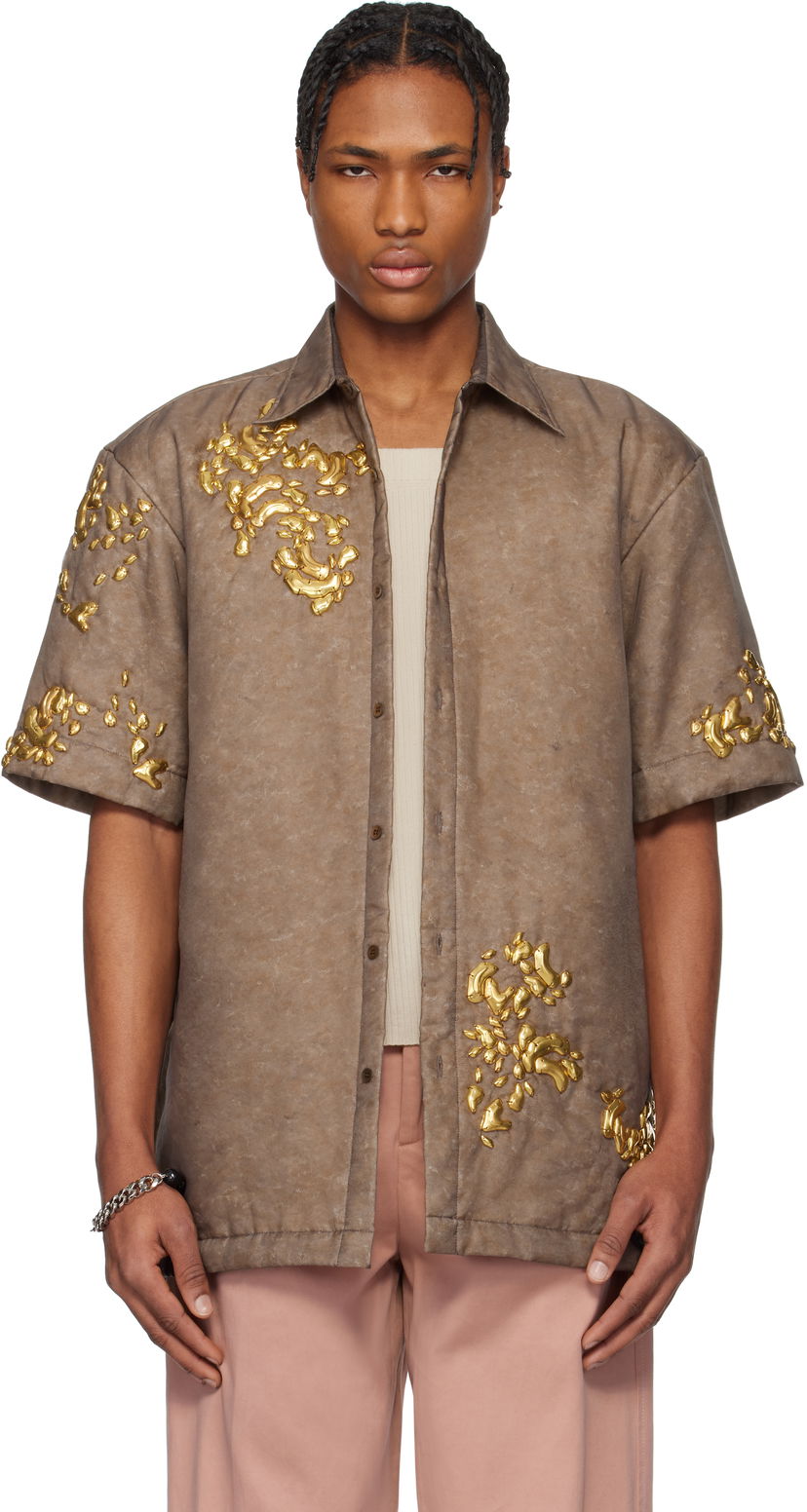 Сорочка Dries Van Noten Dries Van Noten Graphic Hardware Shirt Коричневий | 251-020752-1501