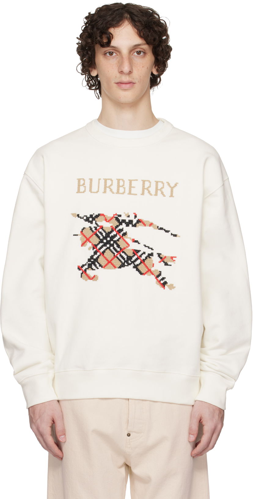Світшоти Burberry Burberry Intarsia EKD Sweatshirt білий | 8110547