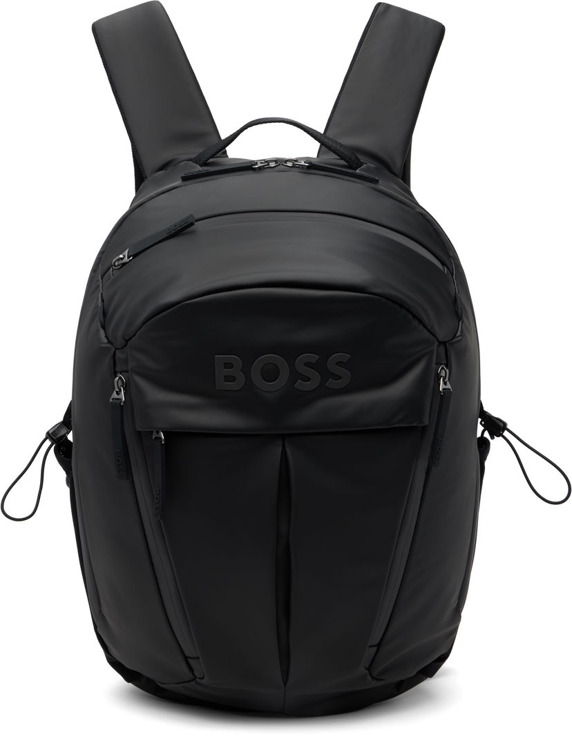 Рюкзак BOSS Faux-Leather Logo Backpack чорний | 50548067