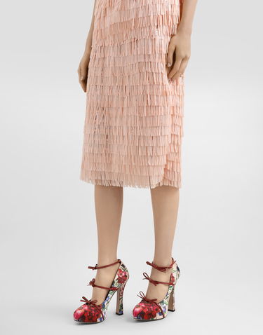 Спідниця Dolce & Gabbana Dolce & Gabbana Fringed Sequined Midi Skirt Рожевий | F4BCFTFLSLRF1218, 3