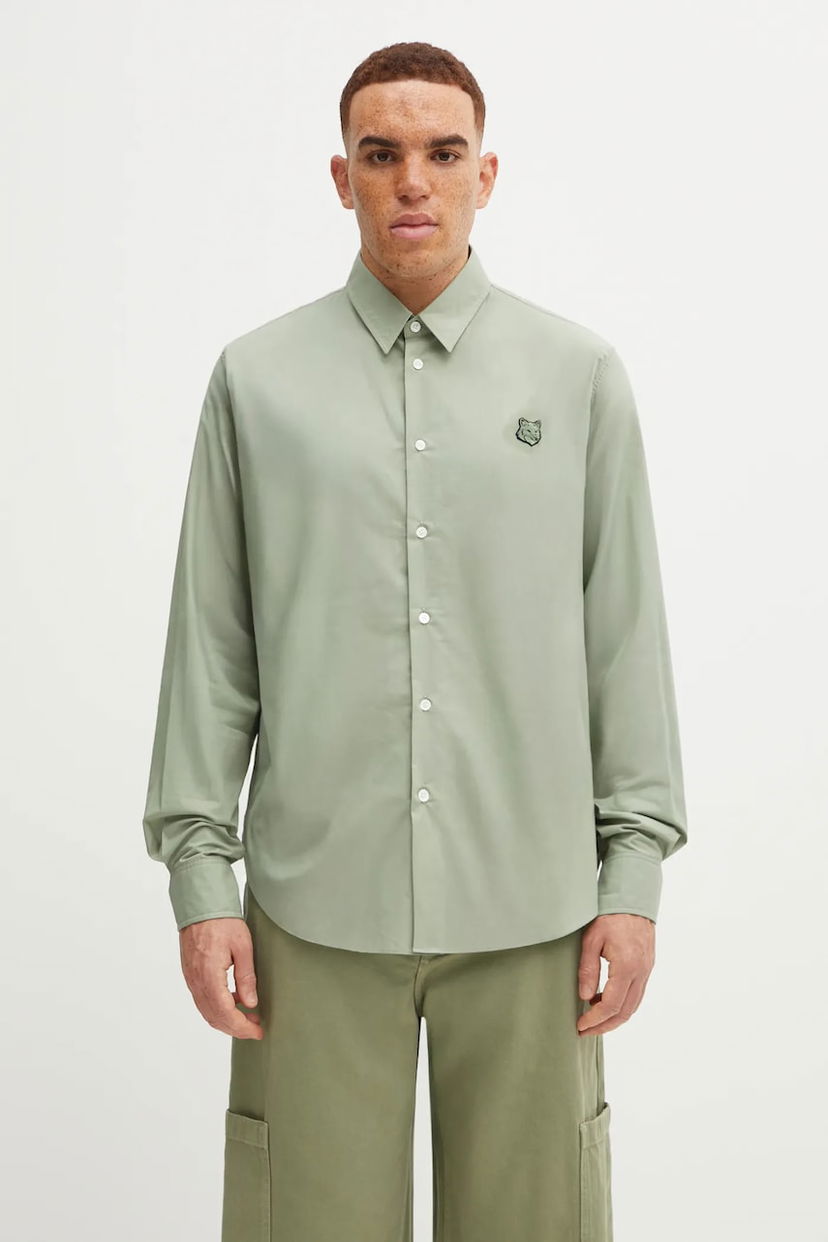 Сорочка MAISON KITSUNÉ Bold Fox Head Relaxed Classic Collar Shirt Зелений | MM00403WC5042