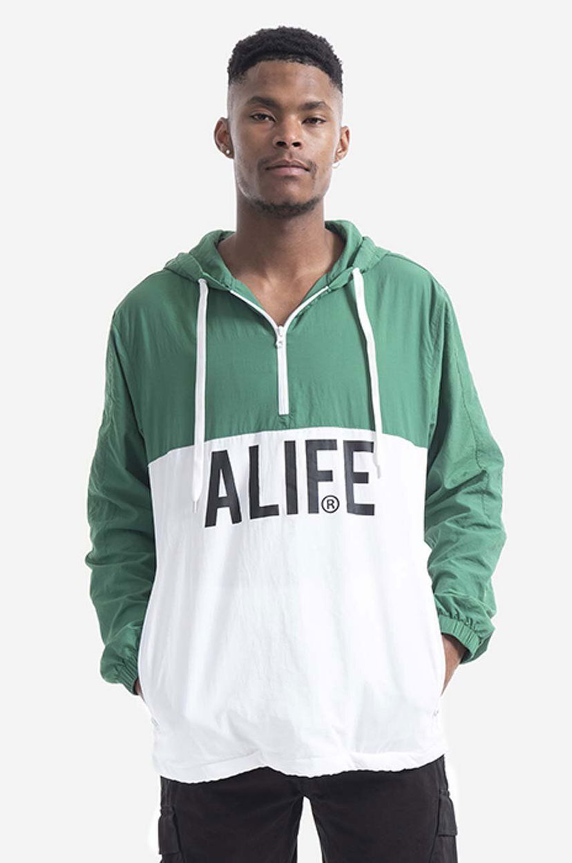 Вітровка Alife Windbreaker With Logo Зелений | ALISS20.28