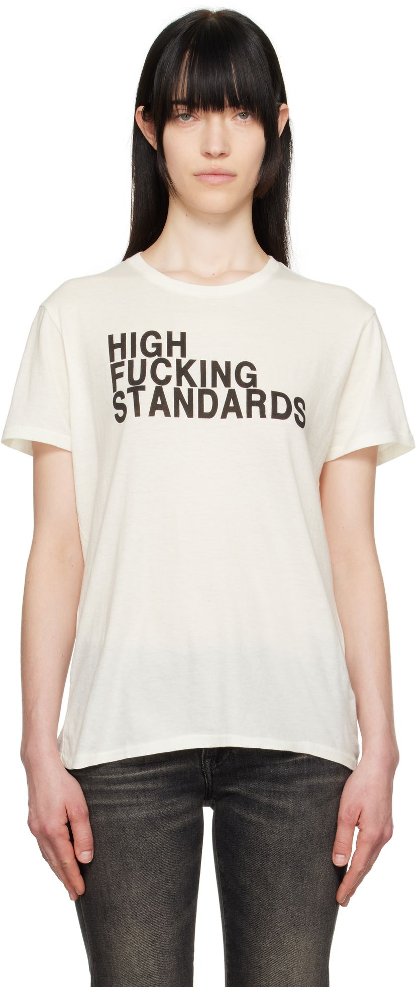 Футболка R13 R13 'High F*cking Standards' T-Shirt білий | R13WK001-K117B