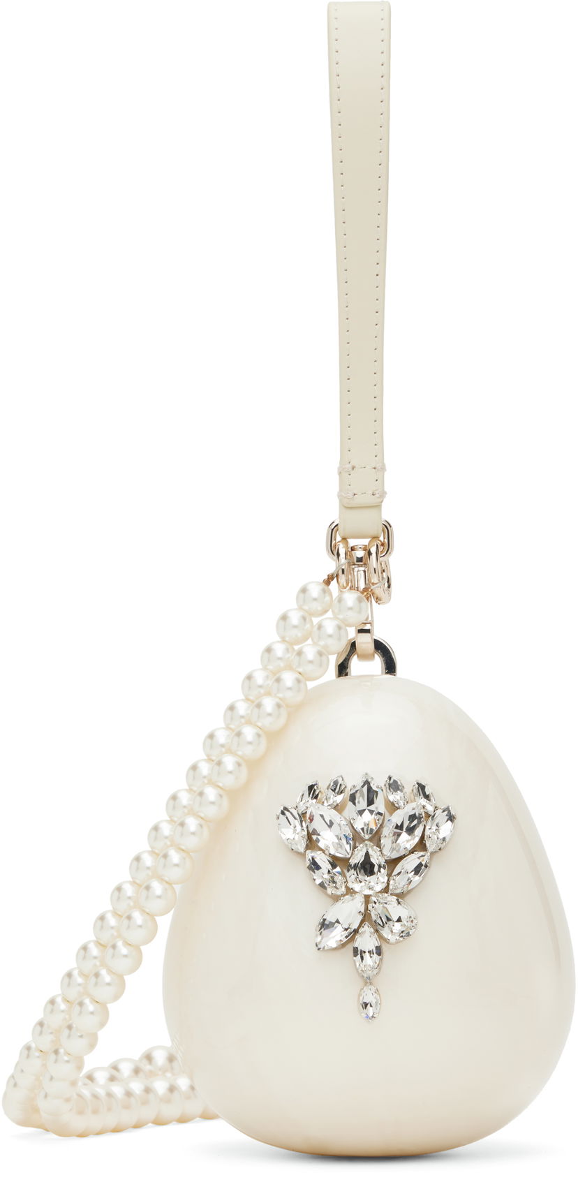 Сумочка Simone Rocha Simone Rocha Embellished Micro Pearl Egg Bag білий | BAG110ECB 0773
