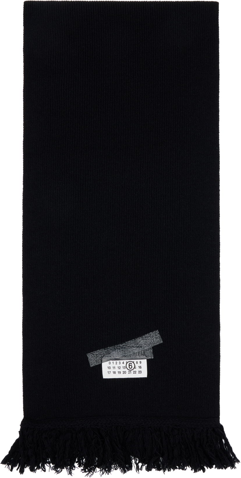 Шарф Maison Margiela MM6 Maison Margiela Taped Label Wool Scarf чорний | SH2TE0004 M13168