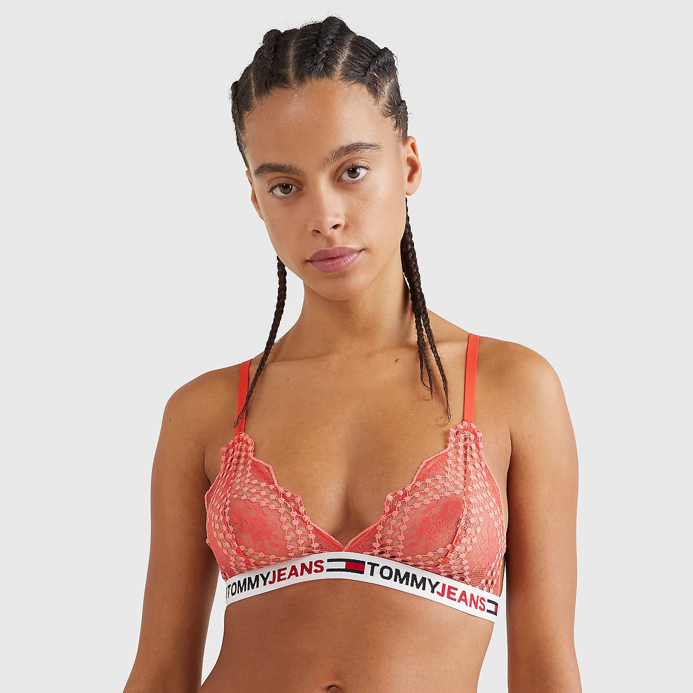 Бюстгальтер Tommy Hilfiger Lace Unlined Triangle Помаранчевий | UW0UW03829 SN6, 0
