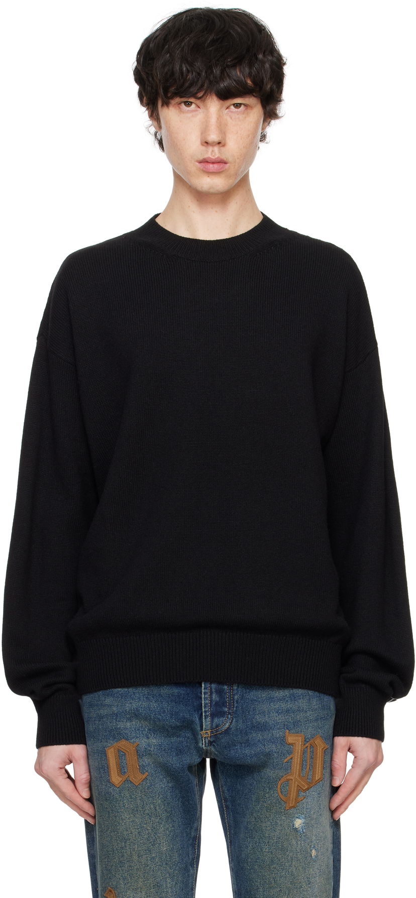 Cветр Palm Angels Sweater чорний | PMHE054F24KNI0021003