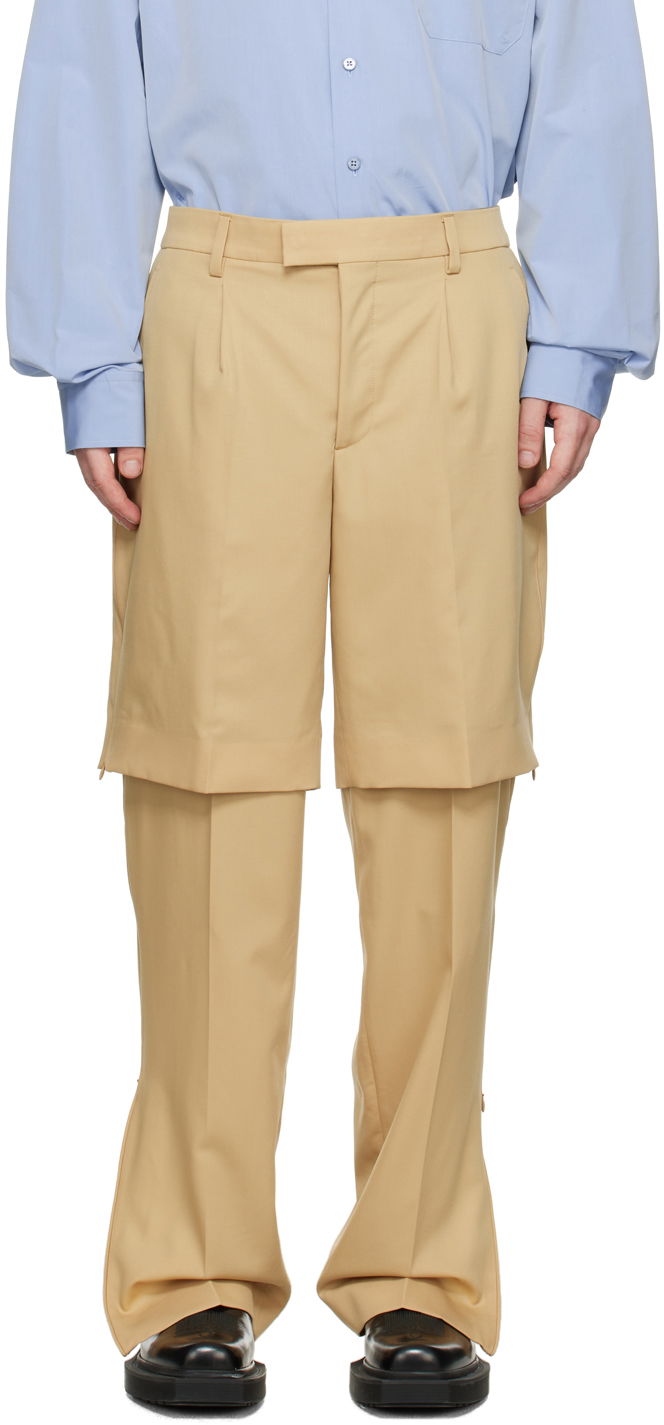 Штани VETEMENTS Layered Trousers бежевий | VL16PA340S