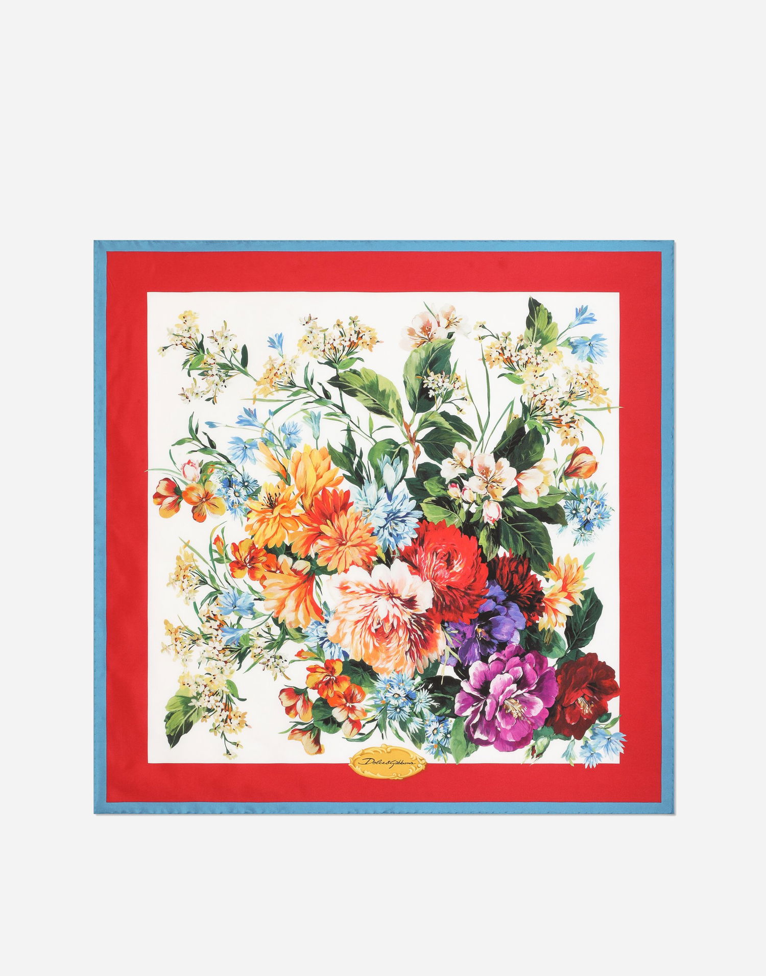 Шарф Dolce & Gabbana Dolce & Gabbana 70x70 Silk Twill Floral Print Foulard Різнокольоровий | FN092RGDC7BHS5PC, 0
