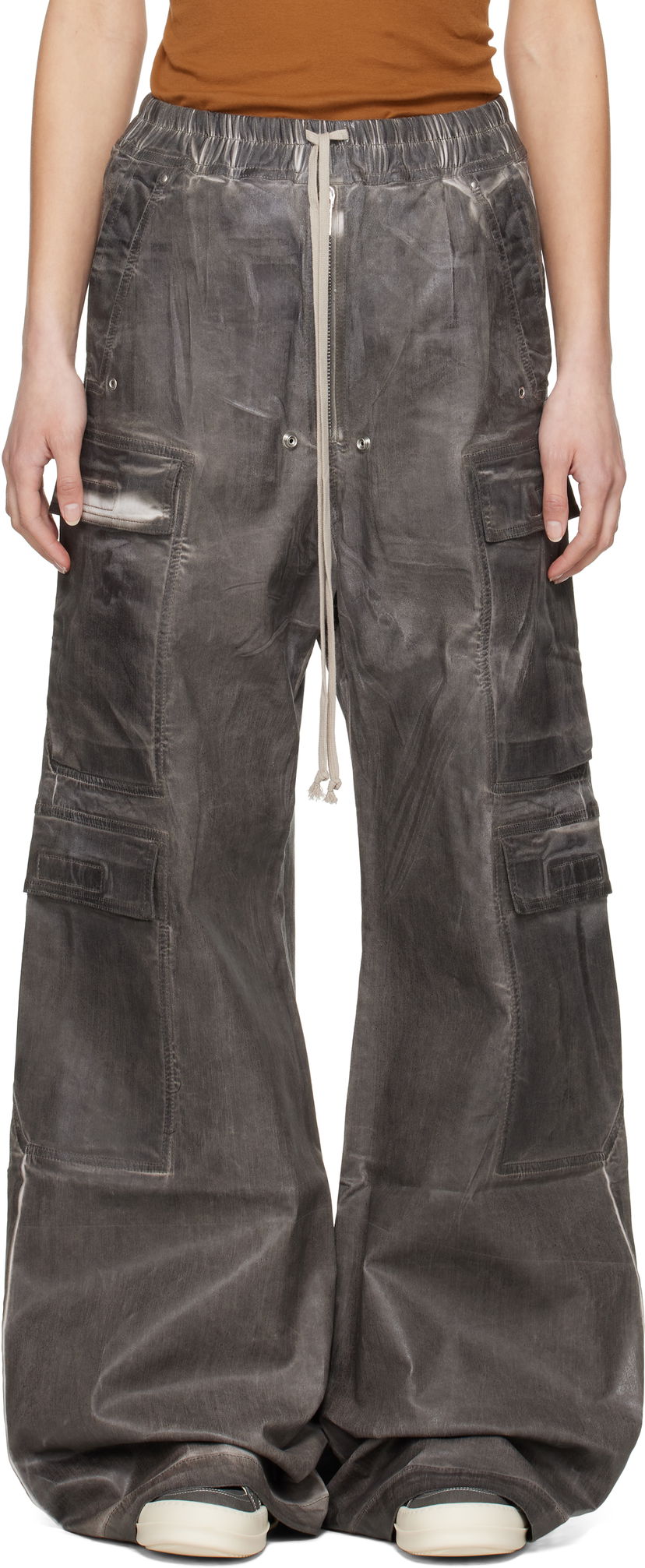 Штани карго Rick Owens Rick Owens DRKSHDW Hollywood Double Jumbo Bela Denim Cargo Pants Сірий | DS01E3324 SCF