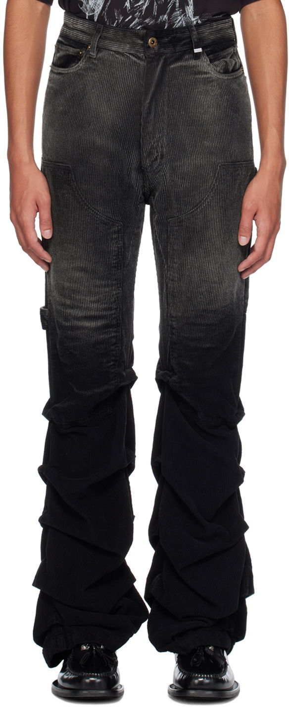 Штани карго We11done We11done Washed Wrinkled Corduroy Pants чорний | WD-PT2-24-237-M-BK