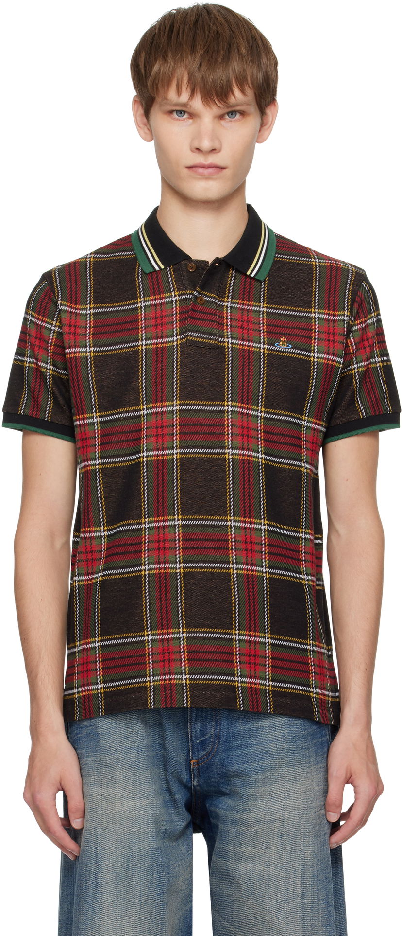 Сорочка поло Vivienne Westwood Vivienne Westwood Classic Plaid Polo Різнокольоровий | 2H01000P-J009T-