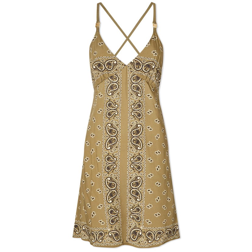 плаття Palm Angels Paisley Slip Dress Зелений | PWDJ007S24FAB0015656