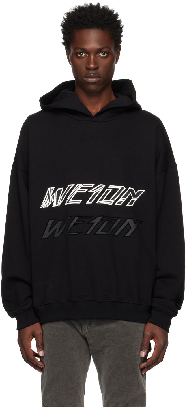 Світшоти We11done We11done Speed Logo Hoodie чорний | WD-TH3-22-776-U-BK