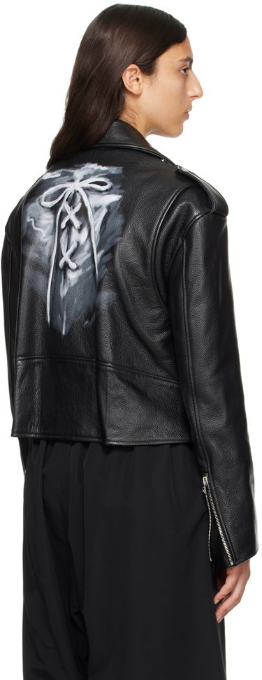 Куртка бомбер We11done We11done Women's Leather Biker Jacket чорний | WD-R53-23-130-W-BK, 2