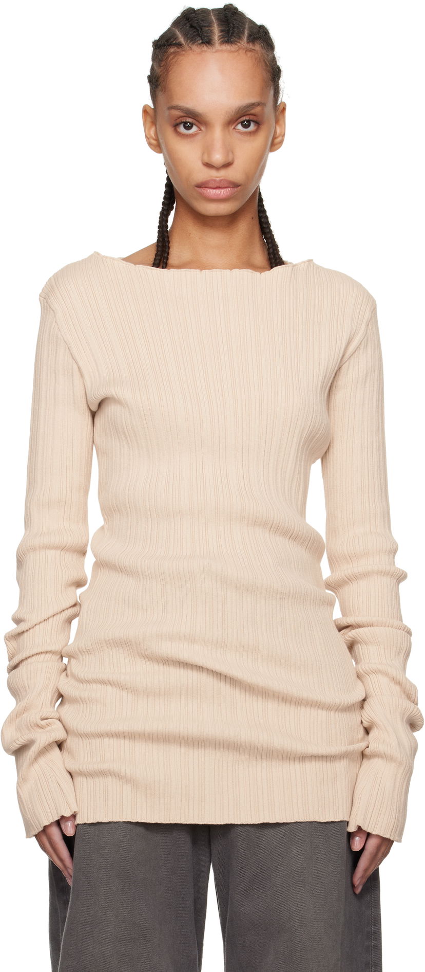 Cветр Entire Studios Entire Studios Arches Ribbed Knit Sweater бежевий | ES2716BU
