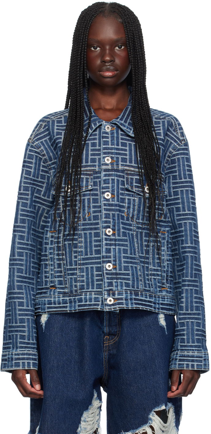 Куртка KENZO Blue Paris ' Weave' Denim Jacket Синій | FE62DV2486J3
