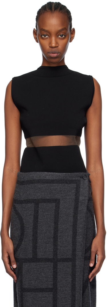 плаття TOTEME TOTEME High-Neck Mesh-Paneled Top чорний | 241-WRT1068-YA0028, 0