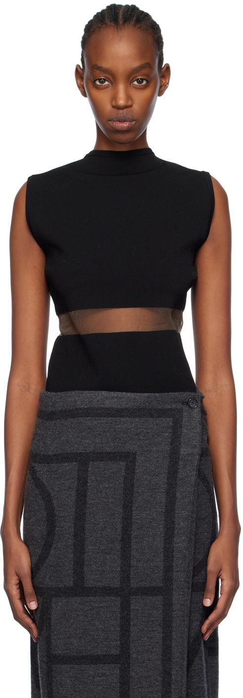 плаття TOTEME TOTEME High-Neck Mesh-Paneled Top чорний | 241-WRT1068-YA0028
