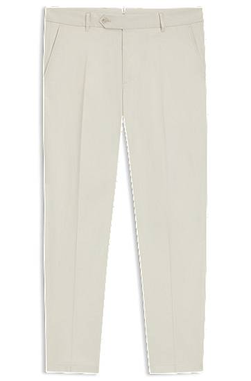 Штани BOSS Tapered-Fit Stretch Trousers бежевий | 50544005