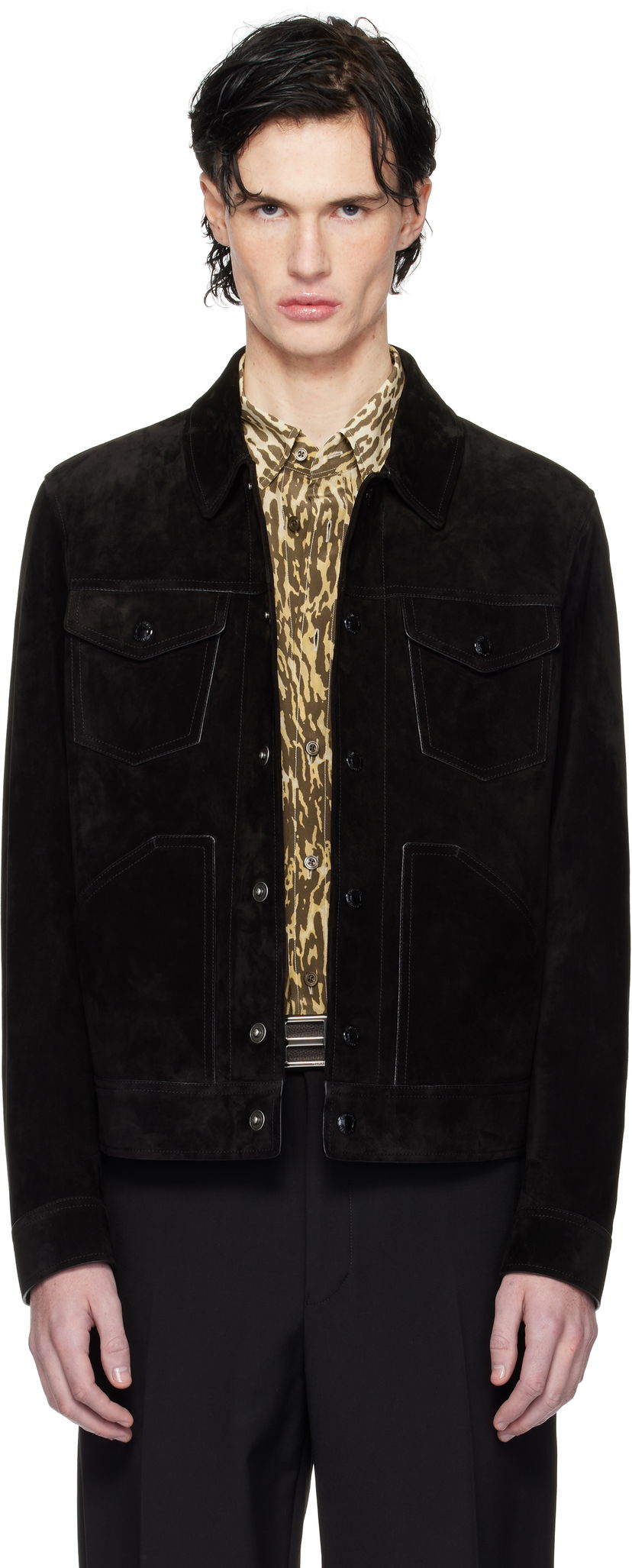 Куртка Tom Ford Suede Western Jacket чорний | LBI001-LMS001S23