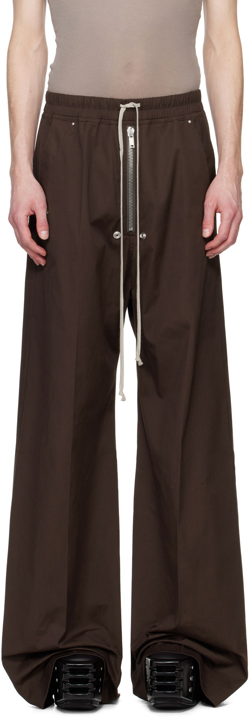 Штани Rick Owens Rick Owens Hollywood Wide Bela Trousers Коричневий | RU01E5366 TE