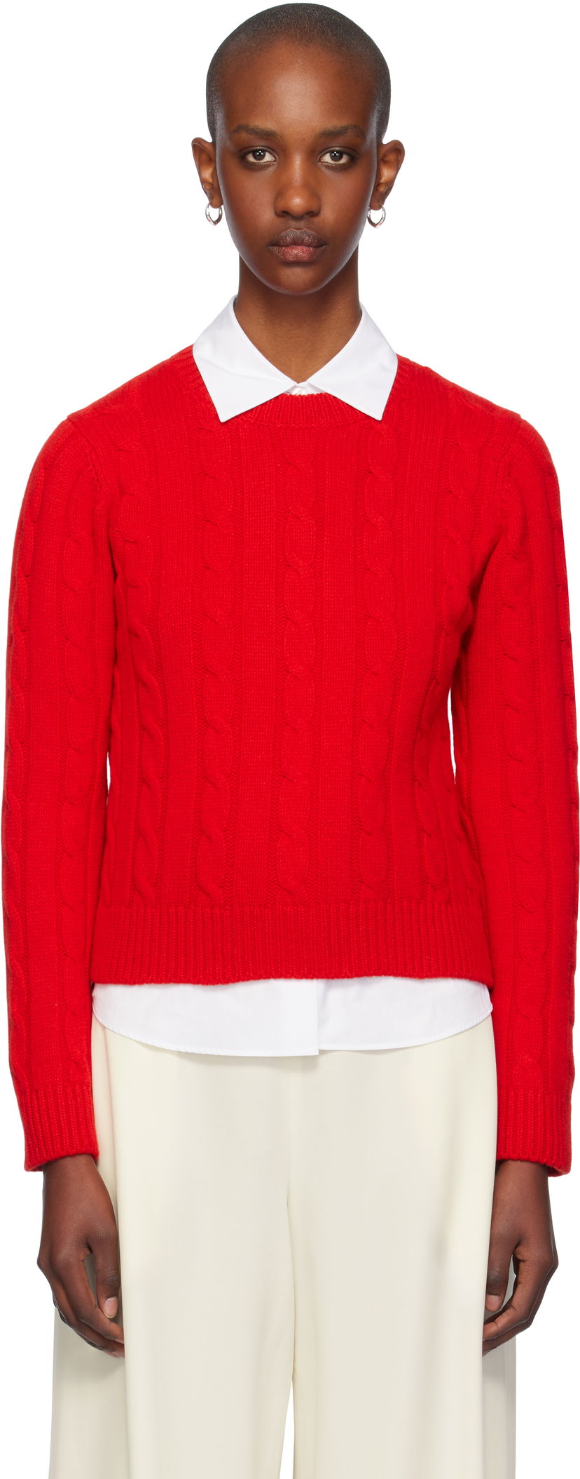 Cветр &Daughter Cable Crewneck Sweater Червоний | F2304