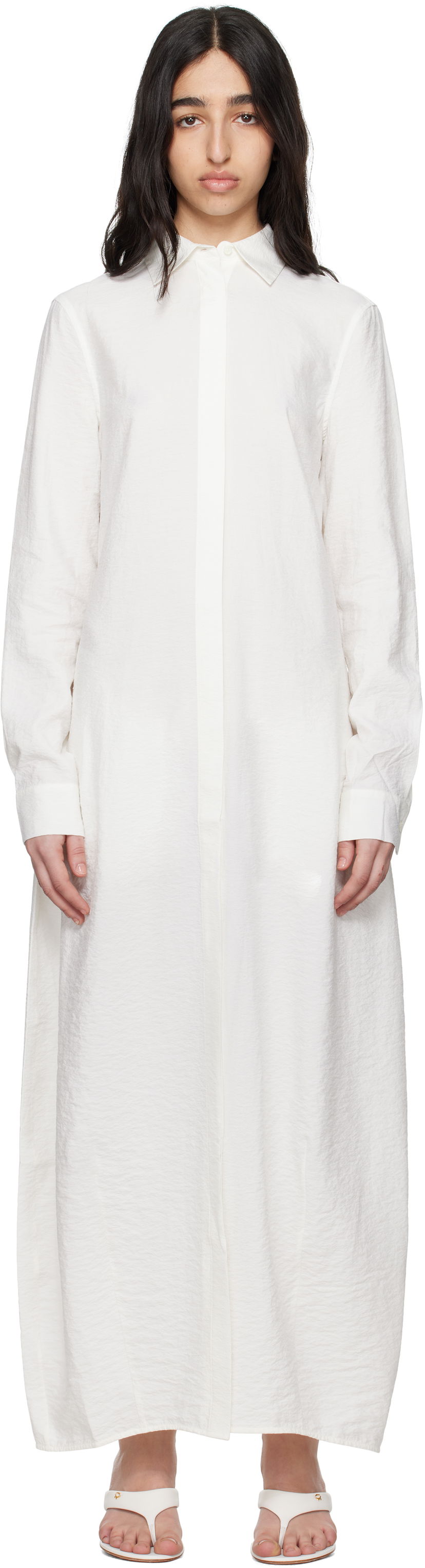 плаття TOTEME TOTEME Parachute Shirt Maxi Dress білий | 251-WRD4489-FB0368